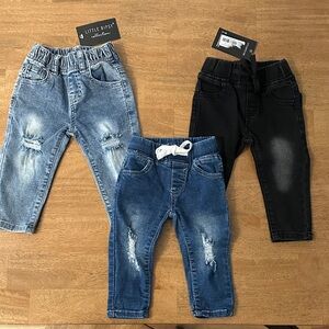 Little Bipsy Jeans - Blue, Light Blue, Black 6-12mo